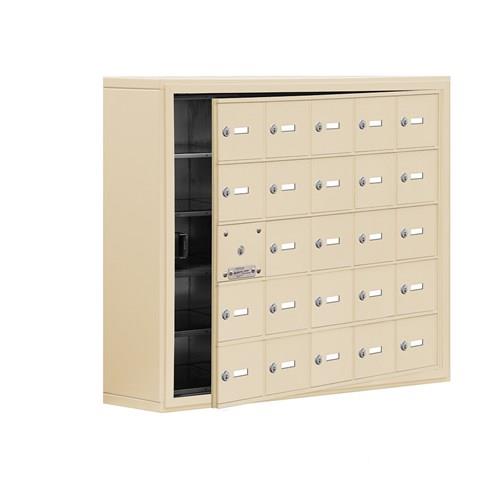 Mailboxes 19158-25SSK Salsbury Surface Mounted Cell Phone Locker with 25 S Doors (24 usable) in Sandstone - Keyed Locks