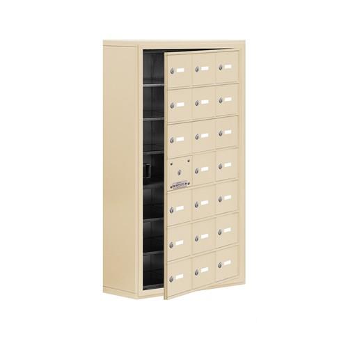 Mailboxes 19178-21SSK Salsbury Surface Mounted Cell Phone Locker with 21 S Doors (20 usable) in Sandstone - Keyed Locks