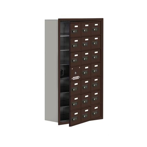 Mailboxes 19178-21ZRC Salsbury Recessed Mounted Cell Phone Locker with 21 Z Doors (20 usable) in Bronze - Resettable Combination Locks