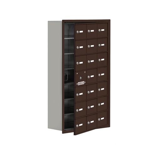 Mailboxes 19178-21ZRK Salsbury Recessed Mounted Cell Phone Locker with 21 Z Doors (20 usable) in Bronze - Keyed Locks