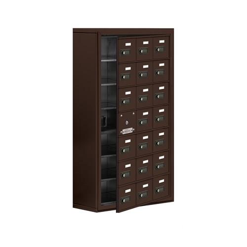 Mailboxes 19178-21ZSC Salsbury Surface Mounted Cell Phone Locker with 21 Z Doors (20 usable) in Bronze - Resettable Combination Locks