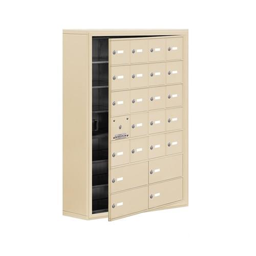 Mailboxes 19178-24SSK Salsbury Surface Mounted Cell Phone Locker with 20 S Doors (19 usable) 4 B Doors in Sandstone - Keyed Locks