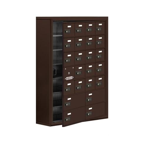 Mailboxes 19178-24ZSC Salsbury Surface Mounted Cell Phone Locker with 20 Z Doors (19 usable) 4 B Doors in Bronze - Resettable Combination Locks