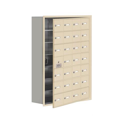 Mailboxes 19178-28SRK Salsbury Recessed Mounted Cell Phone Locker with 28 S Doors (27 usable) in Sandstone - Keyed Locks