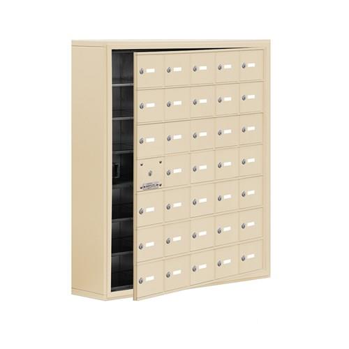 Mailboxes 19178-35SSK Salsbury Surface Mounted Cell Phone Locker with 35 S Doors (34 usable) in Sandstone - Keyed Locks