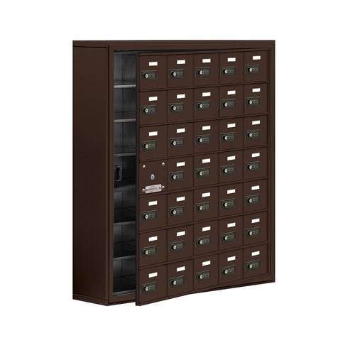 Mailboxes 19178-35ZSC Salsbury Surface Mounted Cell Phone Locker with 35 Z Doors (34 usable) in Bronze - Resettable Combination Locks