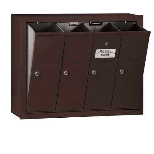 Mailboxes 3504ZSP Salsbury Vertical Mailbox (Includes Master Commercial Lock) - 4 Doors - Bronze - Surface Mounted - Private Zccess