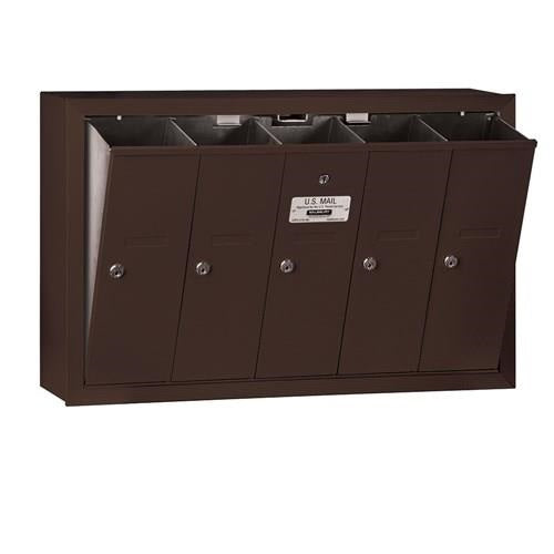 Mailboxes 3505ZSU Salsbury Vertical Mailbox - 5 Doors - Bronze - Surface Mounted - USPS Zccess