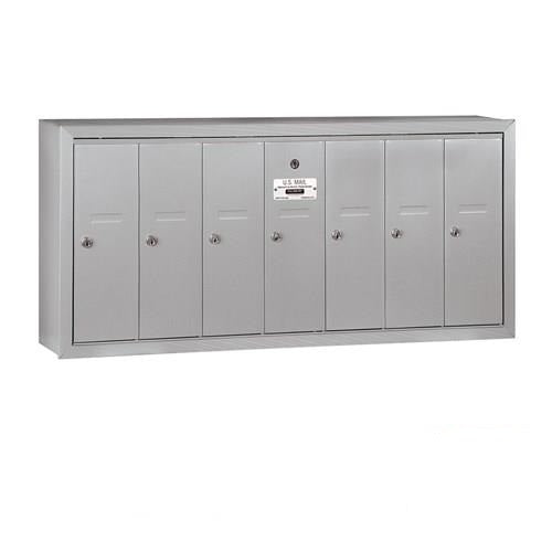 Mailboxes 3507ASU Salsbury Vertical Mailbox - 7 Doors - Aluminum - Surface Mounted - USPS Access