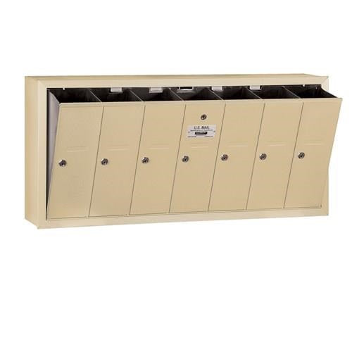 Mailboxes 3507SSP Salsbury Vertical Mailbox (Includes Master Commercial Lock) - 7 Doors - Sandstone - Surface Mounted - Private Sccess