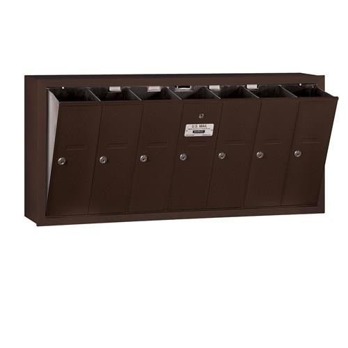 Mailboxes 3507ZSP Salsbury Vertical Mailbox (Includes Master Commercial Lock) - 7 Doors - Bronze - Surface Mounted - Private Zccess