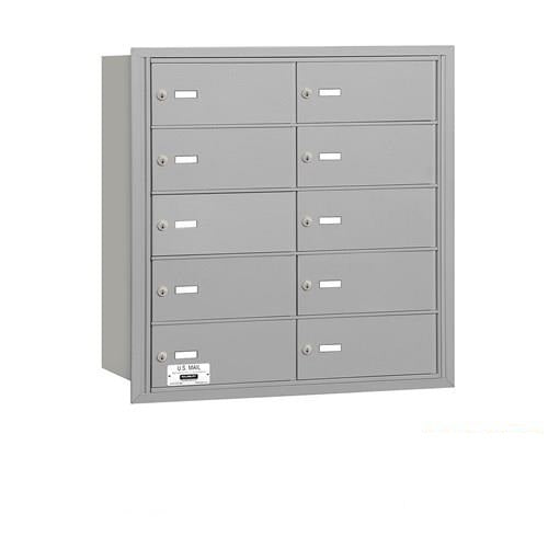 Mailboxes 3610ARP Salsbury 4B+ Horizontal Mailbox - 10 B Doors - Aluminum - Rear Loading - Private Access