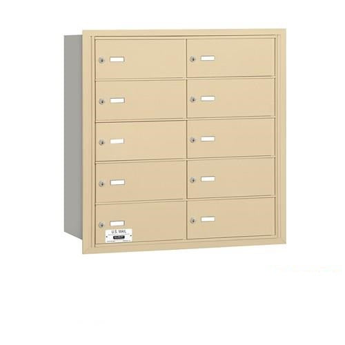 Mailboxes 3610SRP Salsbury 4B+ Horizontal Mailbox - 10 B Doors - Sandstone - Rear Loading - Private Sccess