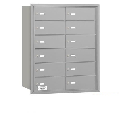 Mailboxes 3612ARP Salsbury 4B+ Horizontal Mailbox - 12 B Doors - Aluminum - Rear Loading - Private Access