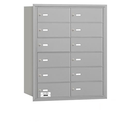 Mailboxes 3612ARU Salsbury 4B+ Horizontal Mailbox - 12 B Doors - Aluminum - Rear Loading - USPS Access