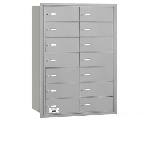 Mailboxes 3614ARP Salsbury 4B+ Horizontal Mailbox - 14 B Doors - Aluminum - Rear Loading - Private Access