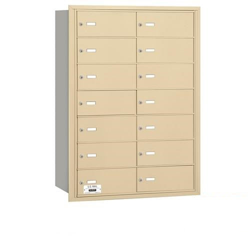 Mailboxes 3614SRP Salsbury 4B+ Horizontal Mailbox - 14 B Doors - Sandstone - Rear Loading - Private Sccess