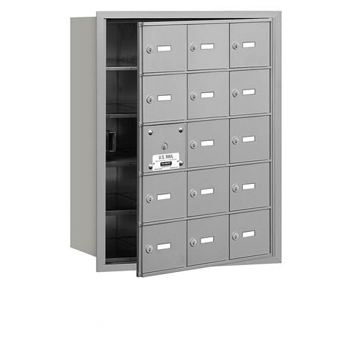 Mailboxes 3615AFP Salsbury 4B+ Horizontal Mailbox (Includes Master Commercial Lock) - 15 A Doors (14 usable) - Aluminum - Front Loading - Private Access