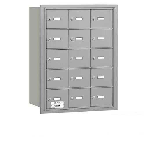 Mailboxes 3615ARP Salsbury 4B+ Horizontal Mailbox - 15 A Doors - Aluminum - Rear Loading - Private Access