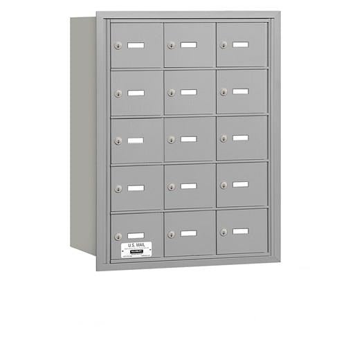 Mailboxes 3615ARU Salsbury 4B+ Horizontal Mailbox - 15 A Doors - Aluminum - Rear Loading - USPS Access