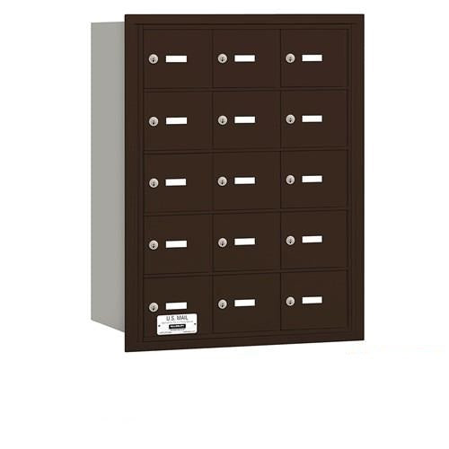 Mailboxes 3615ZRP Salsbury 4B+ Horizontal Mailbox - 15 Z Doors - Bronze - Rear Loading - Private Zccess