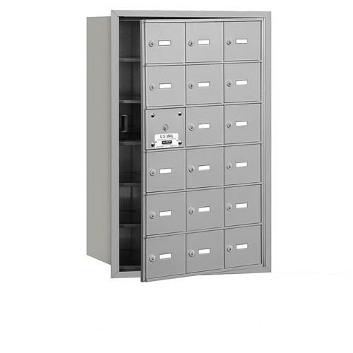 Mailboxes 3618AFP Salsbury 4B+ Horizontal Mailbox (Includes Master Commercial Lock) - 18 A Doors (17 usable) - Aluminum - Front Loading - Private Access