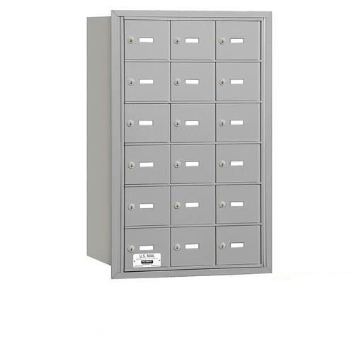 Mailboxes 3618ARP Salsbury 4B+ Horizontal Mailbox - 18 A Doors - Aluminum - Rear Loading - Private Access