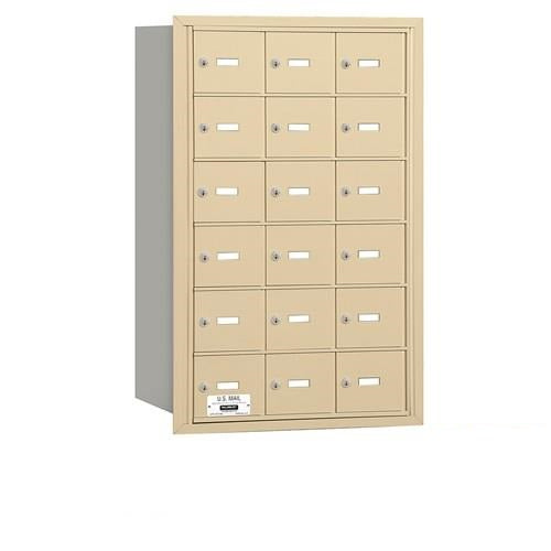 Mailboxes 3618SRP Salsbury 4B+ Horizontal Mailbox - 18 S Doors - Sandstone - Rear Loading - Private Sccess