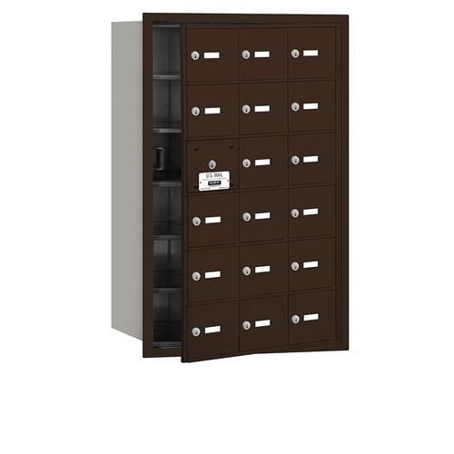 Mailboxes 3618ZFP Salsbury 4B+ Horizontal Mailbox (Includes Master Commercial Lock) - 18 Z Doors (17 usable) - Bronze - Front Loading - Private Zccess