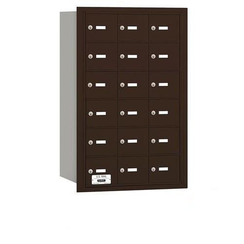 Mailboxes 3618ZRU Salsbury 4B+ Horizontal Mailbox - 18 Z Doors - Bronze - Rear Loading - USPS Zccess