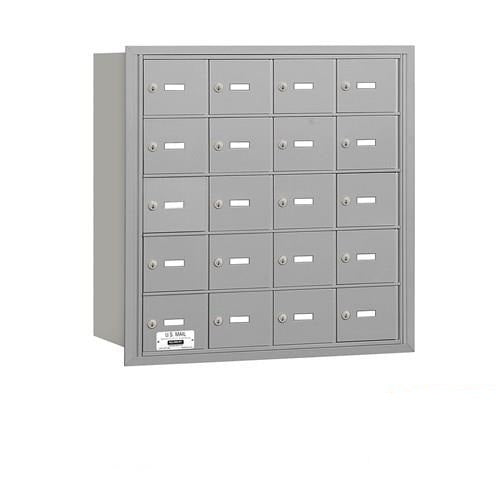 Mailboxes 3620ARP Salsbury 4B+ Horizontal Mailbox - 20 A Doors - Aluminum - Rear Loading - Private Access