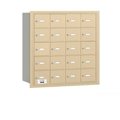 Mailboxes 3620SRP Salsbury 4B+ Horizontal Mailbox - 20 S Doors - Sandstone - Rear Loading - Private Sccess