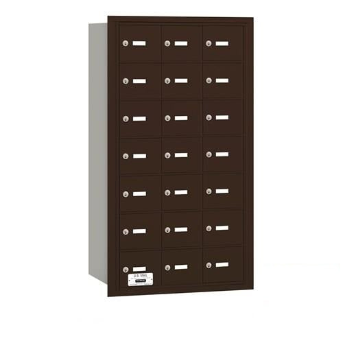 Mailboxes 3621ZRP Salsbury 4B+ Horizontal Mailbox - 21 Z Doors - Bronze - Rear Loading - Private Zccess