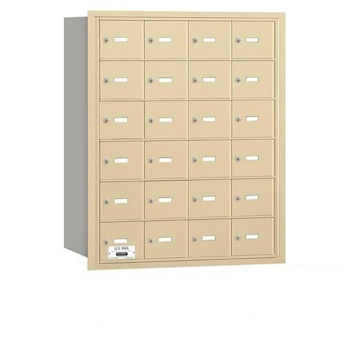 Mailboxes 3624SRP Salsbury 4B+ Horizontal Mailbox - 24 S Doors - Sandstone - Rear Loading - Private Sccess