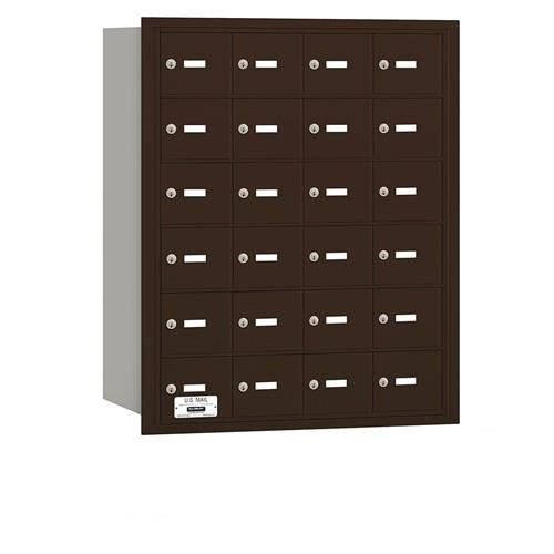 Mailboxes 3624ZRU Salsbury 4B+ Horizontal Mailbox - 24 Z Doors - Bronze - Rear Loading - USPS Zccess