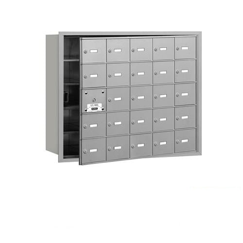 Mailboxes 3625AFP Salsbury 4B+ Horizontal Mailbox (Includes Master Commercial Lock) - 25 A Doors (24 usable) - Aluminum - Front Loading - Private Access