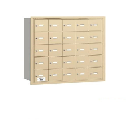 Mailboxes 3625SRP Salsbury 4B+ Horizontal Mailbox - 25 S Doors - Sandstone - Rear Loading - Private Sccess