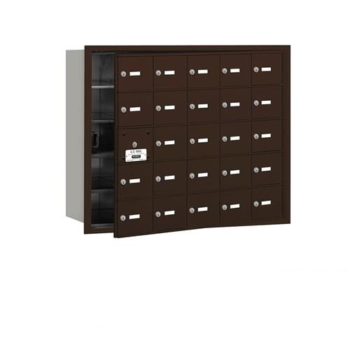 Mailboxes 3625ZFP Salsbury 4B+ Horizontal Mailbox (Includes Master Commercial Lock) - 25 Z Doors (24 usable) - Bronze - Front Loading - Private Zccess