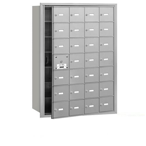 Mailboxes 3628AFP Salsbury 4B+ Horizontal Mailbox (Includes Master Commercial Lock) - 28 A Doors (27 usable) - Aluminum - Front Loading - Private Access