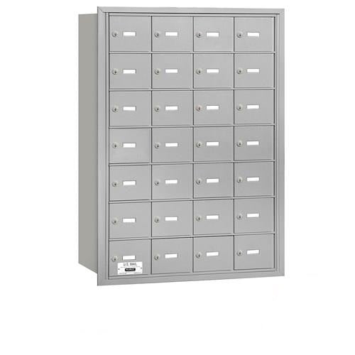 Mailboxes 3628ARU Salsbury 4B+ Horizontal Mailbox - 28 A Doors - Aluminum - Rear Loading - USPS Access