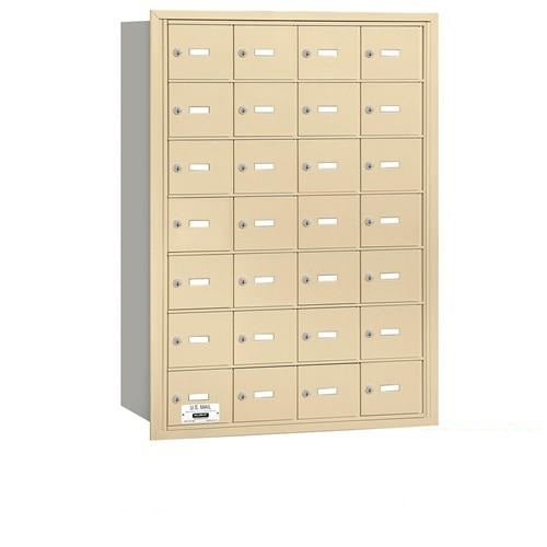 Mailboxes 3628SRP Salsbury 4B+ Horizontal Mailbox - 28 S Doors - Sandstone - Rear Loading - Private Sccess