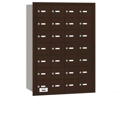 Mailboxes 3628ZRP Salsbury 4B+ Horizontal Mailbox - 28 Z Doors - Bronze - Rear Loading - Private Zccess