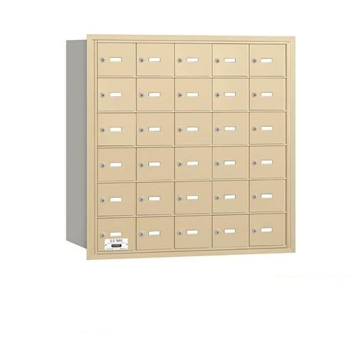 Mailboxes 3630SRP Salsbury 4B+ Horizontal Mailbox - 30 S Doors - Sandstone - Rear Loading - Private Sccess