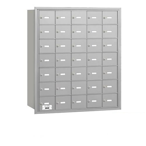 Mailboxes 3635ARP Salsbury 4B+ Horizontal Mailbox - 35 A Doors - Aluminum - Rear Loading - Private Access