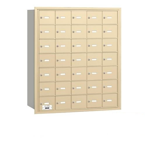 Mailboxes 3635SRP Salsbury 4B+ Horizontal Mailbox - 35 S Doors - Sandstone - Rear Loading - Private Sccess