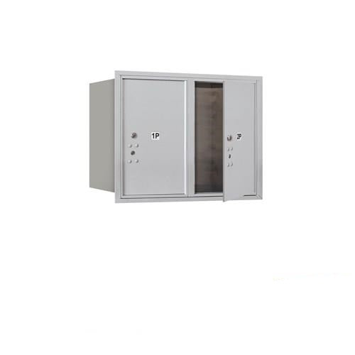 Mailboxes 3706D-2PAFP Salsbury 6 Door High Recessed Mounted 4C Horizontal Parcel Locker with 2 Parcel Lockers in Aluminum with Private Access - Front Loading