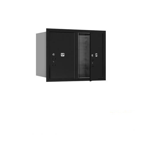 Mailboxes 3706D-2PBFP Salsbury 6 Door High Recessed Mounted 4C Horizontal Parcel Locker with 2 Parcel Lockers in Black with Private Bccess - Front Loading