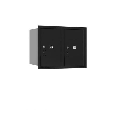 Mailboxes 3706D-2PBRP Salsbury 6 Door High Recessed Mounted 4C Horizontal Parcel Locker with 2 Parcel Lockers in Black with Private Bccess - Rear Loading