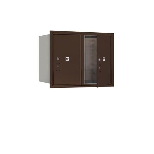 Mailboxes 3706D-2PZFP Salsbury 6 Door High Recessed Mounted 4C Horizontal Parcel Locker with 2 Parcel Lockers in Bronze with Private Zccess - Front Loading