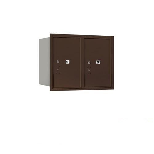 Mailboxes 3706D-2PZRP Salsbury 6 Door High Recessed Mounted 4C Horizontal Parcel Locker with 2 Parcel Lockers in Bronze with Private Zccess - Rear Loading